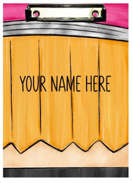 Personalized Pencil Clipboard (Double-Sided)