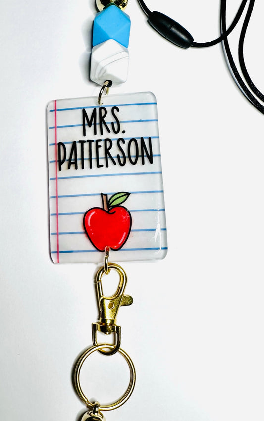 Notepaper Teacher Lanyard