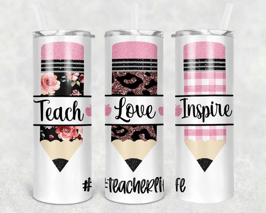 Teach, Love, Inspire 20oz Skinny Tumbler