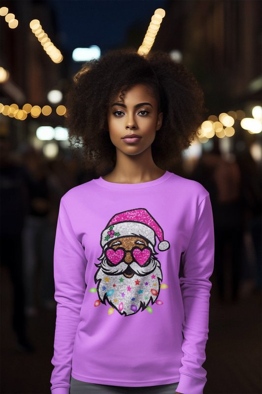 Pink Santa Long Sleeve Shirt